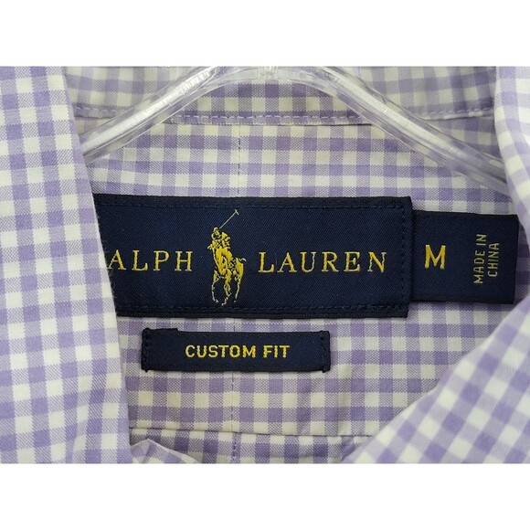 CLD Men's Medium‎ Ralph Lauren Lavender Check Spring Dress Shirt Button Down EUC - Picture 5 of 7